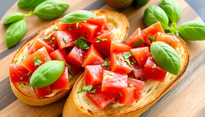 bruschetta with tomato and basil
