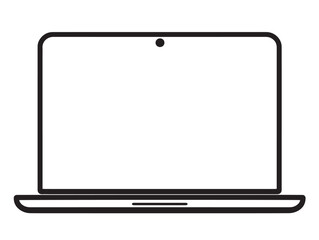 Elegant vector design of gaming laptop in minimal line art