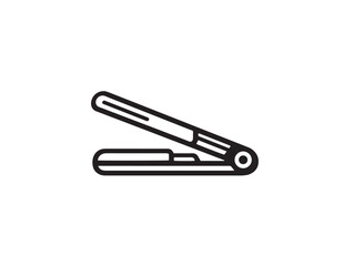 Classic Hair Straightener Icon in Clean Vector Line Art