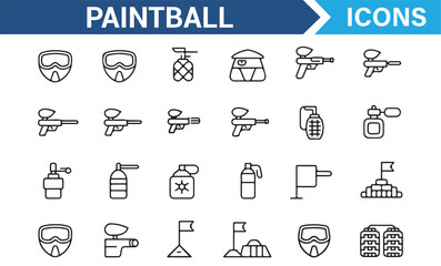 Minimalist Paintball Symbols for Sports Design and Graphics