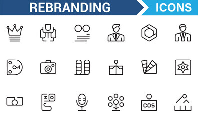 Rebranding and Marketing Icons for Business and Advertising Design