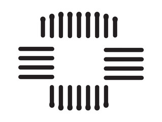 Minimal Integrated Circuit IC Icon Featuring Attractive Vector Linework