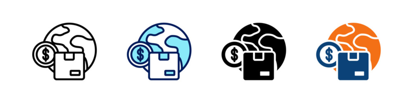 Gross Domestic Product All In One Icon Multi Styles Vector Set