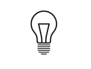 LED bulb clean vector minimal icon stylish line art