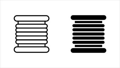 Roll steel, steel coil or sheet metal vector icon. Industrial product manufacturing or production from hot cold process with strength, hardness in factory. Raw materials for construction. 64x64 pixel.