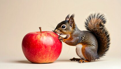 Squirrel and apple