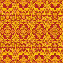 Elegant Damask Pattern Background, Ornate Vintage Design, Vector Illustration for Textile and Decor
A sophisticated vector illustration of a seamless damask pattern. Features ornate gold floral eleme