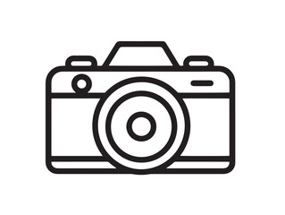 Professional Mirrorless Camera Icon in Clean Minimalist Vector Style