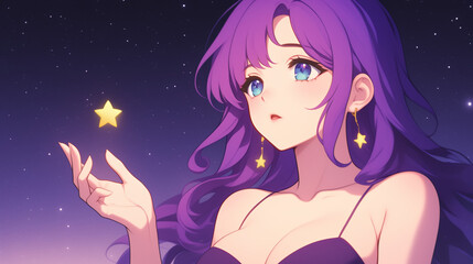 Explore the Depths of Imagination: A Serene Night Scene Featuring a Dreamy Figure Reaching for Stars in a Whimsical Twilight Setting