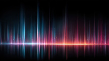Abstract, vibrant light streaks on dark background