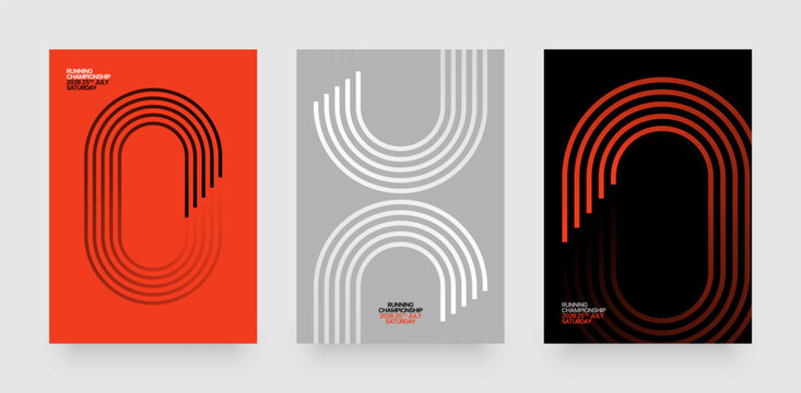 Layout with running track for sports event, competition or championship. Template for background, poster or cover.