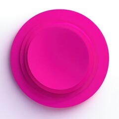 Obraz premium Concentric layered circular shapes in vibrant pink shades with smooth texture on a white background creating a minimalist and modern abstract composition