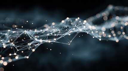 Abstract network of glowing points and lines (8)