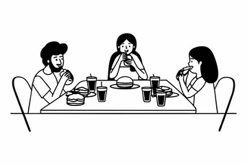 Friends enjoy delicious burgers together around a table, laughter and good times shared