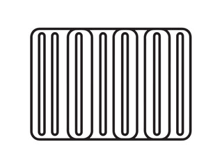 Elegant flat design oil filled radiator symbol in minimal form