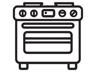 Sleek Contemporary Oven Icon in Simplistic Line Vector Art