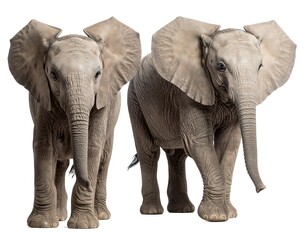 Obraz premium Two African elephant calves facing forward