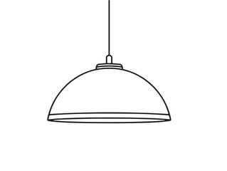 Elegant Pendant Hanging Light Icon in Simple Vector Linework