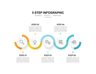 Vector Infographic label design template with icons and 5 options or steps. for your business data. Vector Illustration.