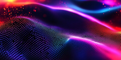 Fototapeta premium Vibrant Abstract Background Neon Waves and Particle Effects