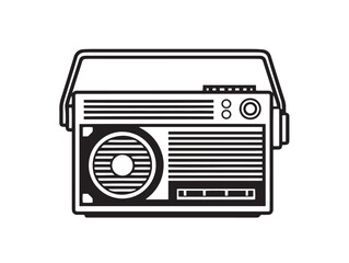Portable Radio Minimalist Icon in Attractive Clean Vector Style
