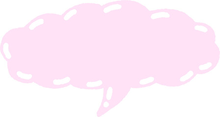 Soft Pink Cute Speech Balloon Clipart – Hand Drawn Doodle Comic Bubble PNG