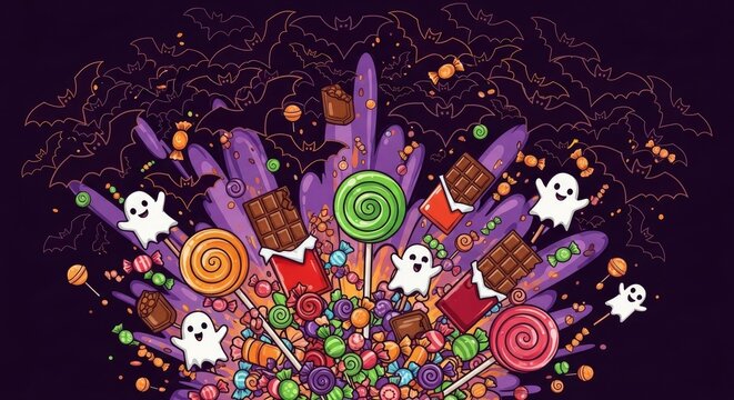 Candy explosion illustration