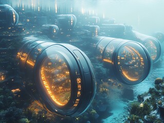 Underwater City Dwellings in Futuristic Design