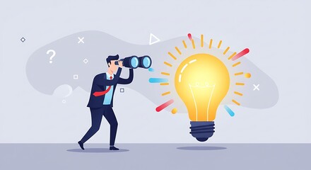 Businessperson searching for ideas.