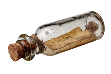 Old message in a glass bottle