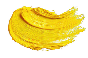 Bright yellow paint stroke, abstract shape