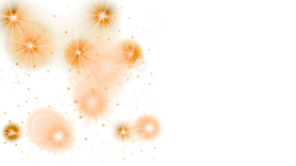 Abstract golden glowing lights and stars. The image captures a sense of ethereal beauty and artistic design