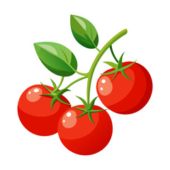 cherry tomatoes with leaves