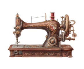 Ornate antique sewing machine, detailed design