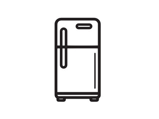 Modern Refrigerator Appliance Clean Vector Line Art Illustration