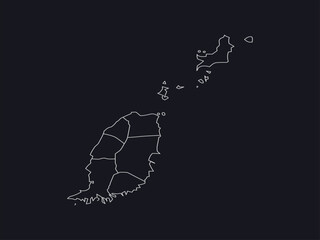 Black vector map of Grenada with white borders
  