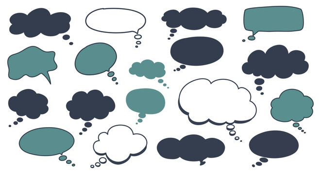 speech bubbles illustration of speech bubbles in various shapes and colors ideal for presentations infographics and communication design offering design flexibility