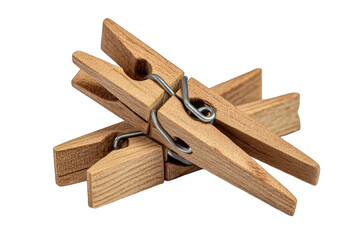 Close-up of two wooden clothespins
