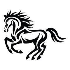 Stylized tribal horse design showcasing a powerful equine silhouette perfect for tattoo art and branding projects