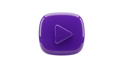 A purple play button on a solid black background    .ai generative, transparent background, white background. isolated on white background, png, jpeg, jpg.