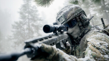 soldier in camouflage military war weapon  army swat sniper