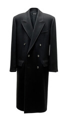 Dark navy double-breasted overcoat