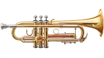 Golden trumpet, polished brass instrument