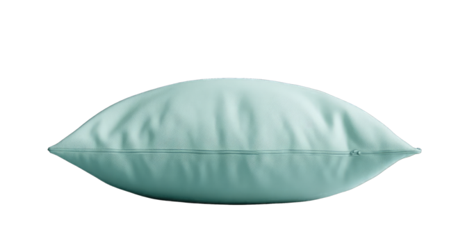 Light teal pillow, side view