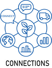 Vector art of business connections and network concept