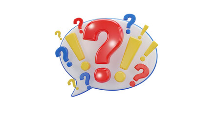 A speech bubble with question and exclamation marks    .ai generative, transparent background, white background. isolated on white background, png, jpeg, jpg.