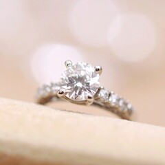 Elegant diamond ring close-up
