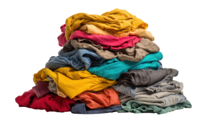 A colorful pile of rumpled clothes