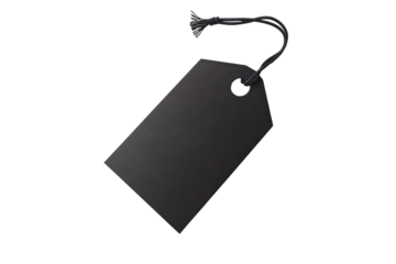 Blank Black Tag on a transparent background