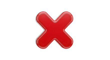 Obraz premium A glossy red x mark on a plain black background .ai generative, transparent background, white background. isolated on white background, png, jpeg, jpg.